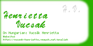 henrietta vucsak business card